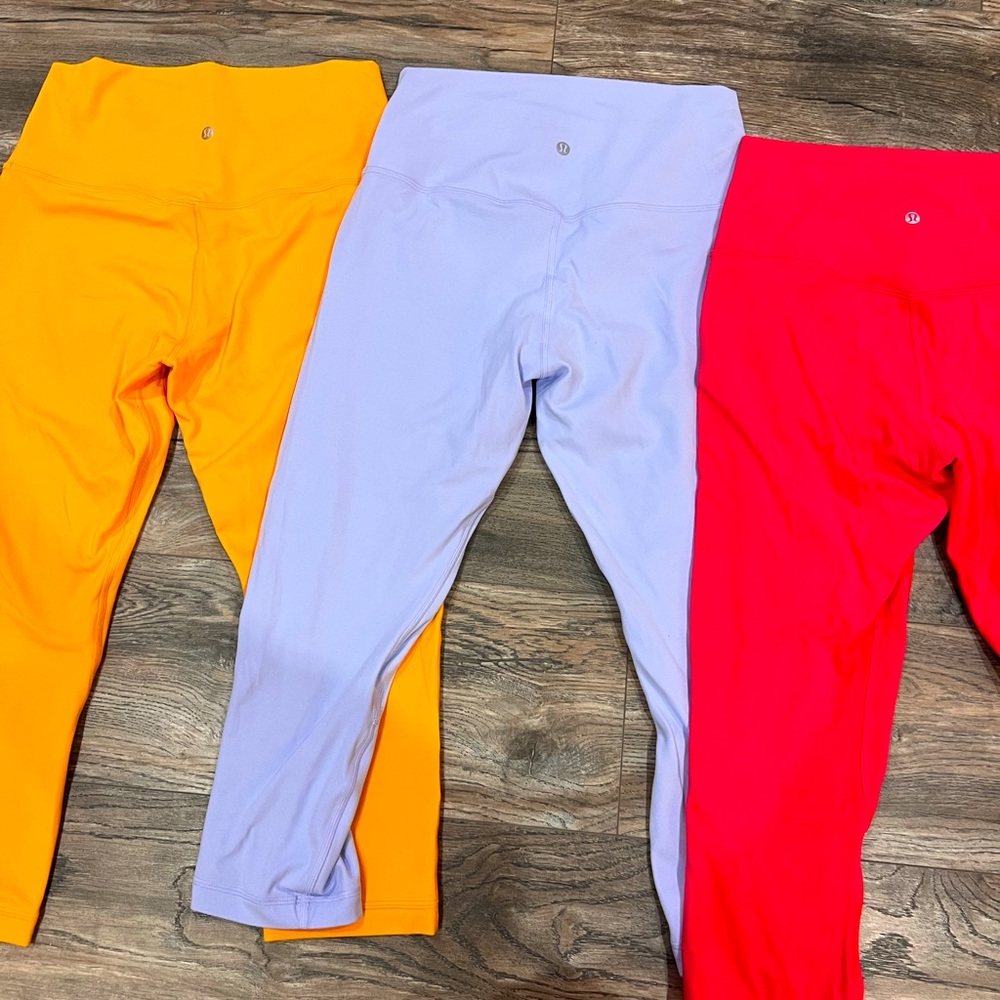 Lululemon align high rise crop- all 3 for $ 100. Never worn, washed 1x tried on